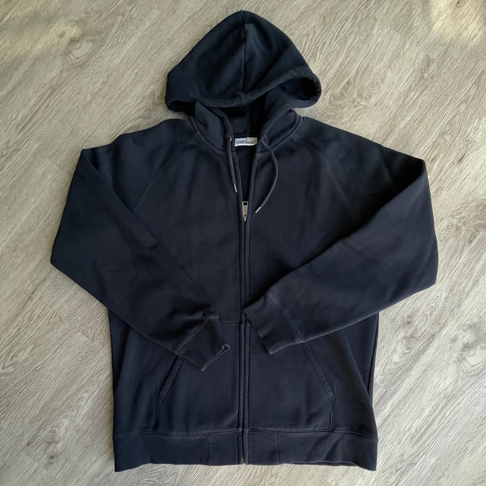 CARHARTT NAVY ZIP-UP FLEECE HOODIE
